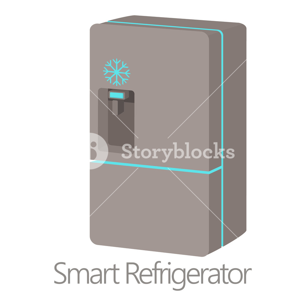 1000x1000 Smart Refrigerator Icon Cartoon Illustration Of Smart