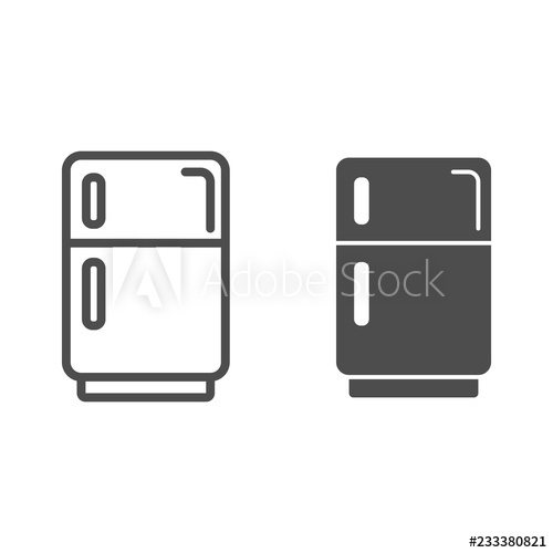 500x500 Fridge Line And Glyph Icon Refrigerator Vector Illustration