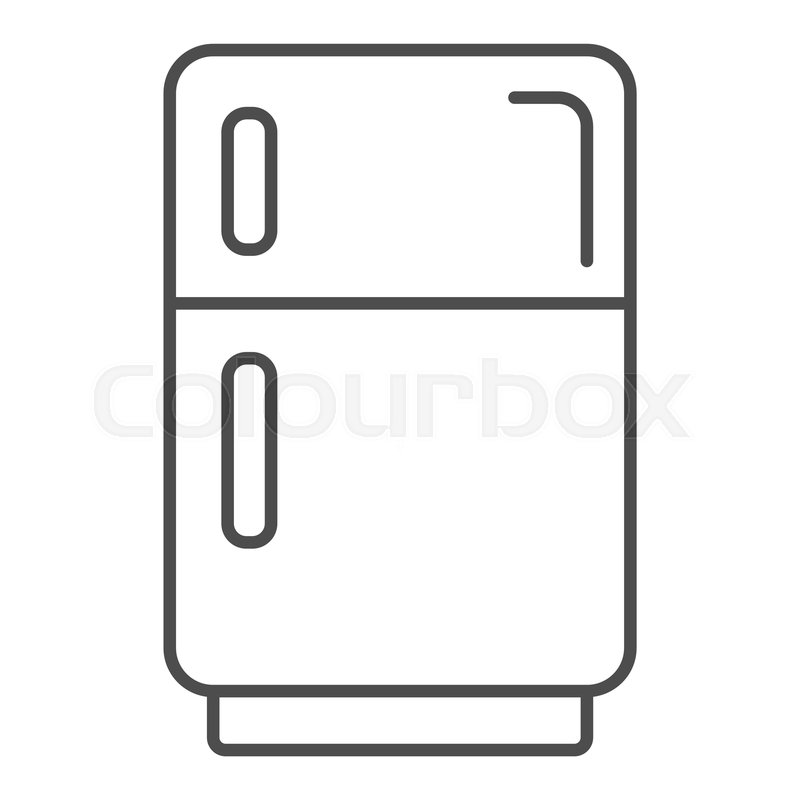 800x800 Fridge Thin Line Icon Refrigerator Stock Vector Colourbox