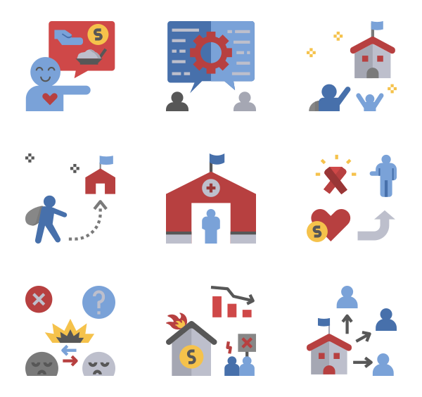 600x564 Refugee Icons