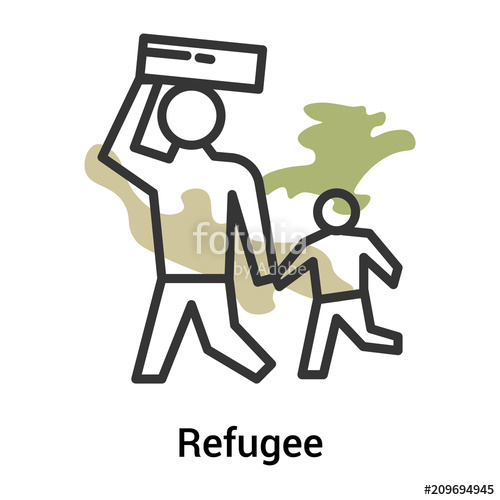 500x500 Refugee Icon Vector Sign And Symbol Isolated On White Background