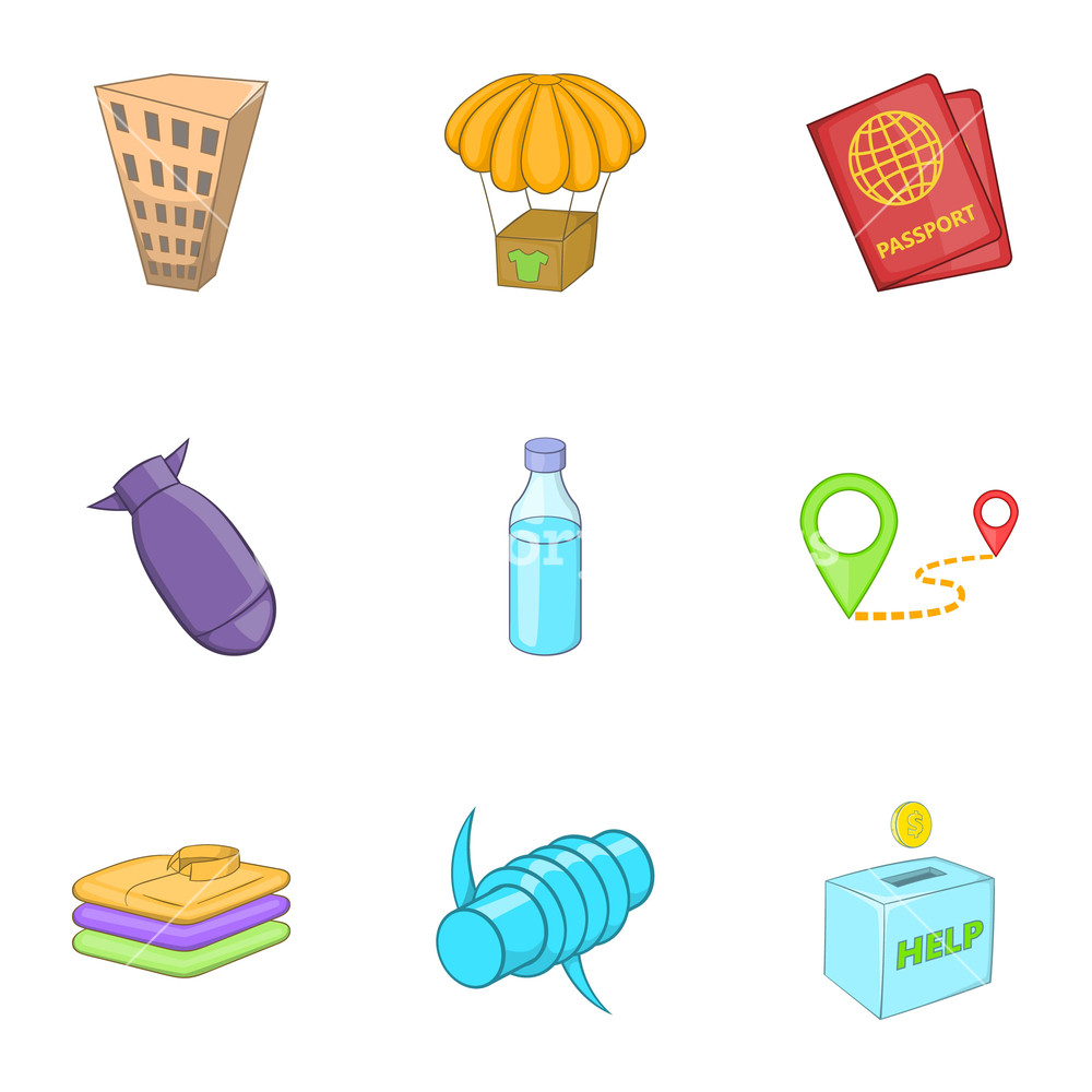 1000x1000 Refugee Icons Set Cartoon Illustration Of Refugee Vector Icons