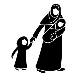 300x300 Refugee Mother Children Icon Simple Illustration Of Refugee
