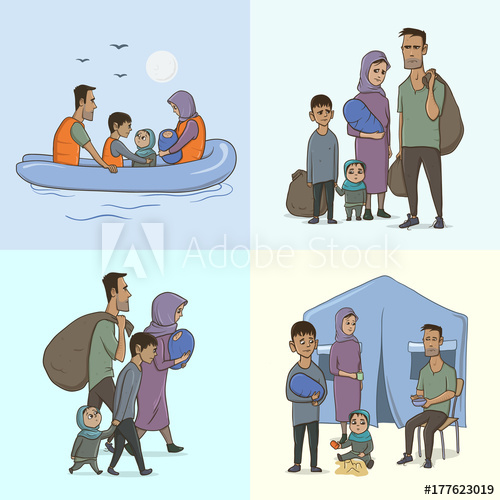 500x500 The Refugee Family With Children Sailing To Europe On The Boat