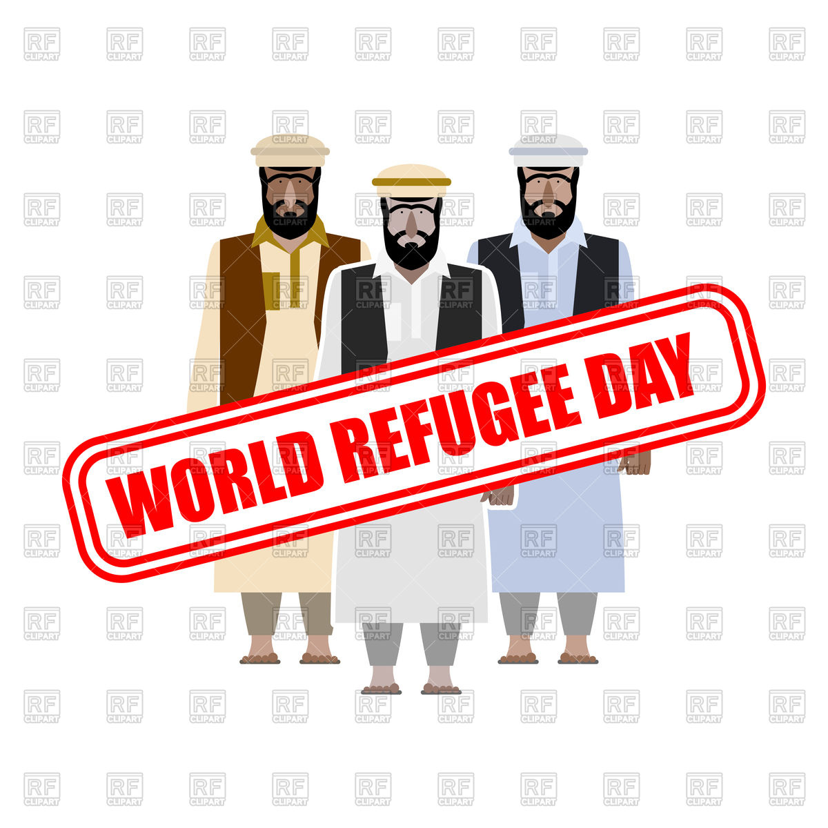 1200x1200 World Refugee Day Expatriates In Syrian Garments Vector Image