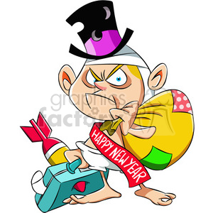 300x300 Happy New Year For A Refugee Vector Art Clipart Royalty Free Gif