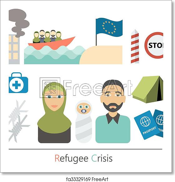 561x581 Free Art Print Of Refugee Crisis Flat Vector Concept War Victims