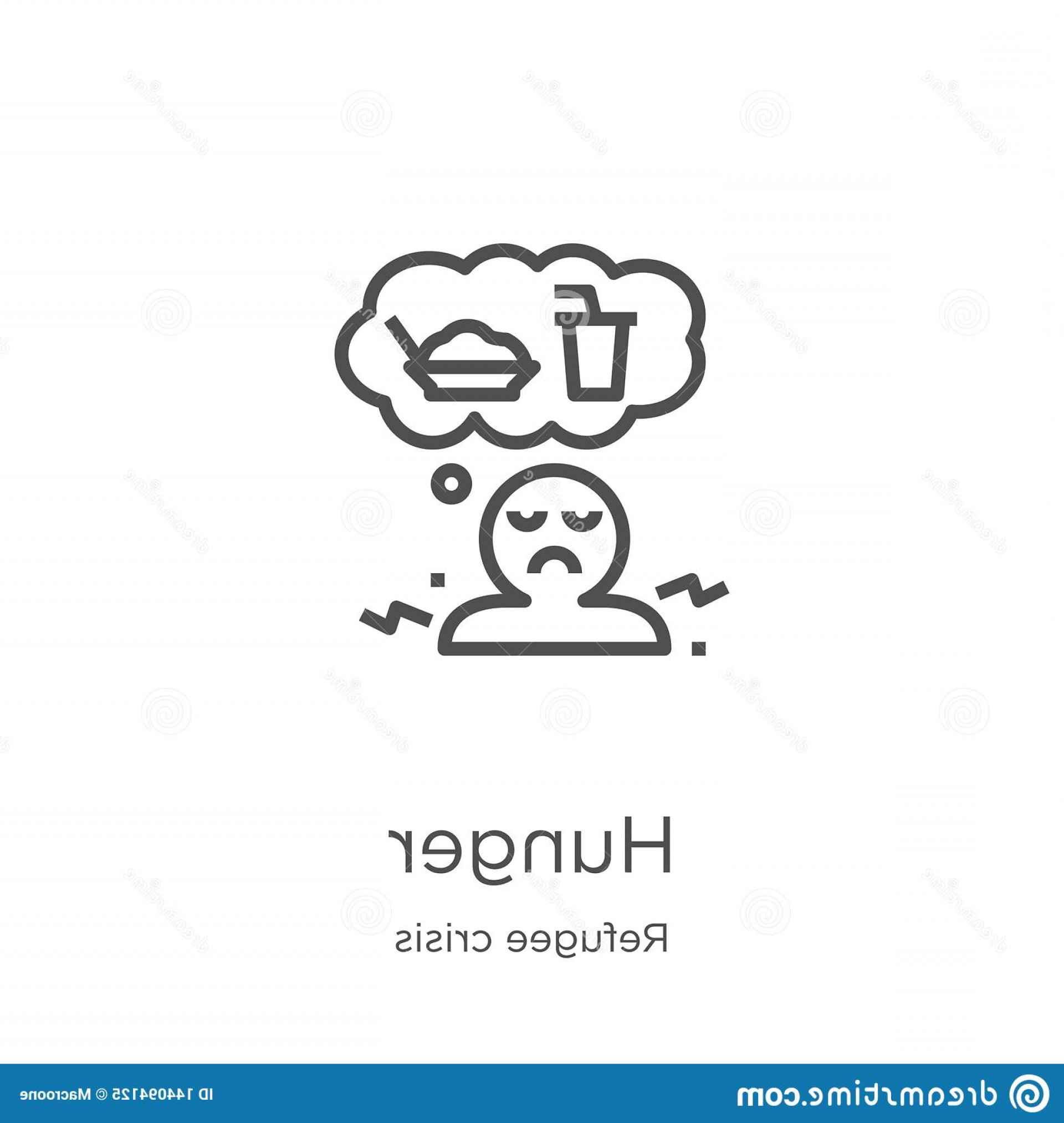 1920x2026 Hunger Icon Vector Refugee Crisis Collection Thin Line Outline