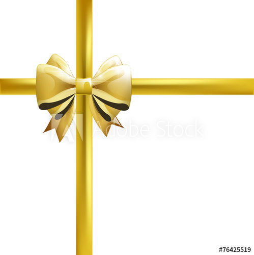 499x500 Lazo Dorado Envoltorio De Regalo Vector