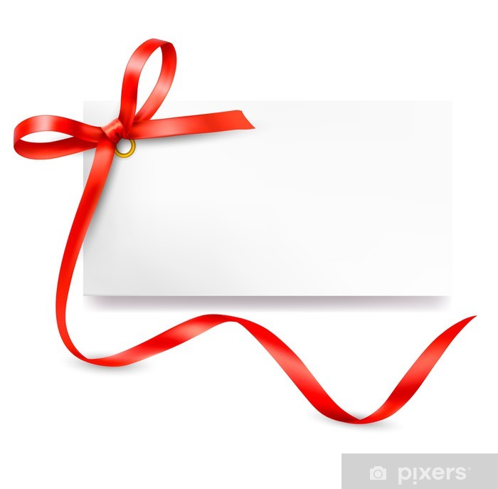 700x687 Vinilo Pixerstick Tarjeta De Regalo Con Lazo Rojo Con Cintas