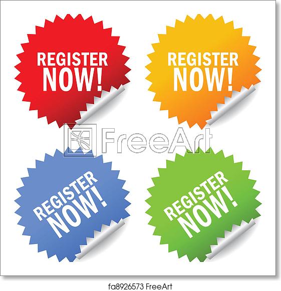 561x581 Free Art Print Of Register Now Vector Sticker Register Now