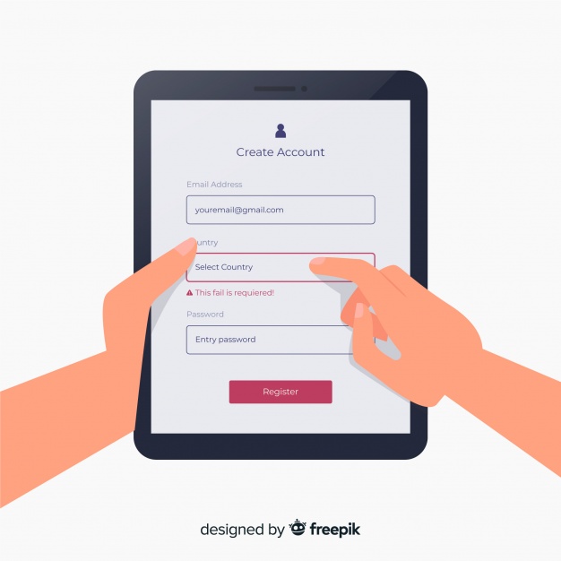 626x626 Online Registration Concept Vector Free Download