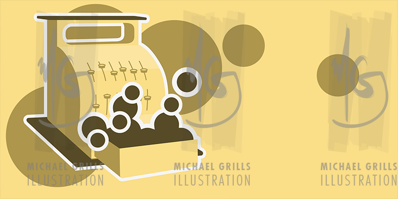 800x400 Cash Register Stock Vector Illustration