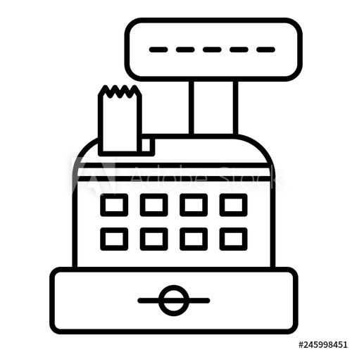 500x500 Cash Register Icon Outline Cash Register Vector Icon For Web