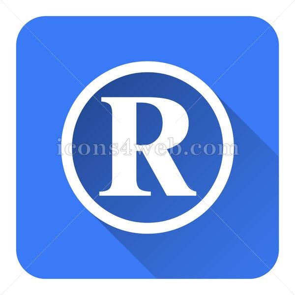 600x600 Registered Mark Flat Icon With Long Shadow Vector