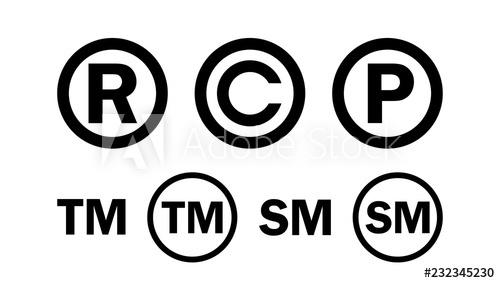 500x283 Registered Trademark Copyright Patent And Service Mark Icon Set