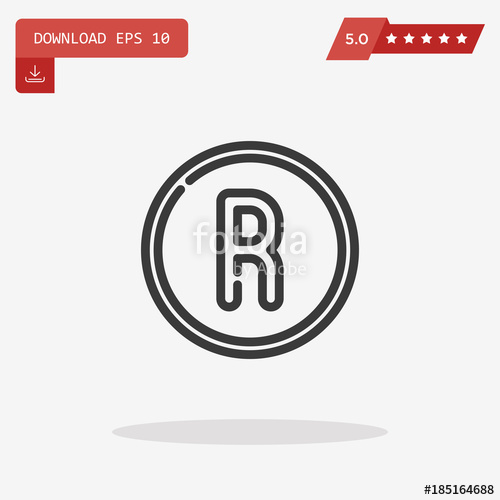 500x500 Registered Trademark Symbol Isolated On Grey Background Vector