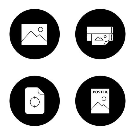450x450 Printing Glyph Icons Set Polygraphy And Typography Digital Image