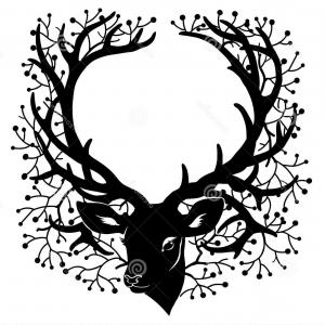 300x300 Reindeer Antlers Deer Horns Realistic Logo Vector Catamart