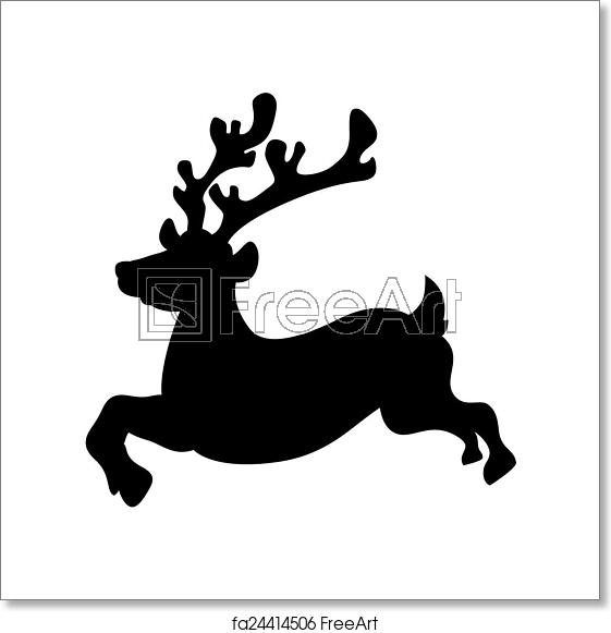 Free Art Print Of Running Reindeer Silhouette Cartoon Funny 561x581 Free Art Print Of Running Reindeer Silhouette Cartoon Funny