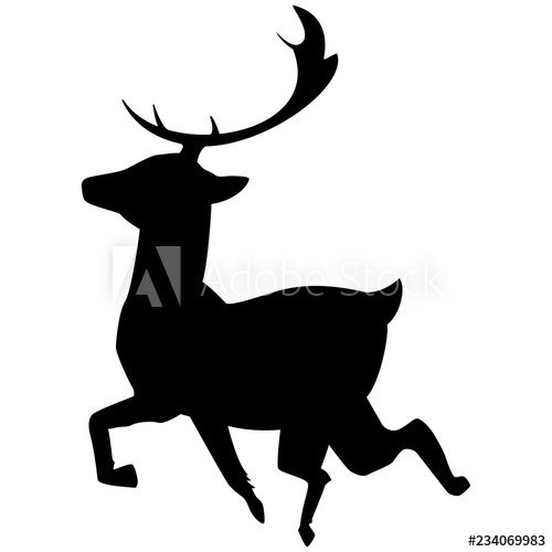 Christmas Reindeer Black Silhouette Vector Icon Isolated On White 500x500 Christmas Reindeer Black Silhouette Vector Icon Isolated On White