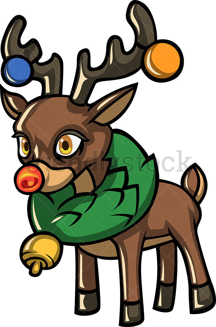 701x1064 Cute Rudolph The Reindeer Cartoon Vector Clipart