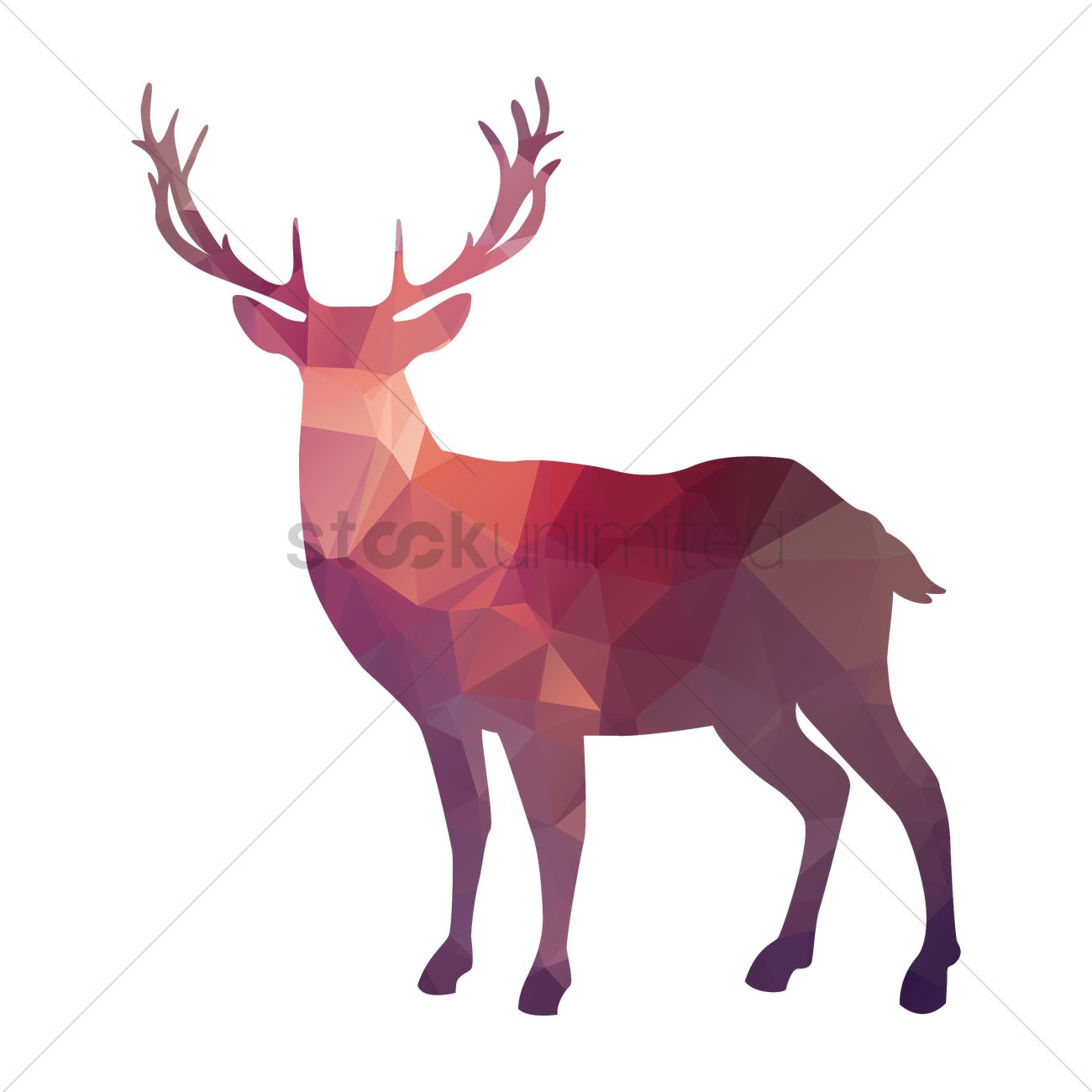 1300x1300 Faceted Reindeer Vector Image