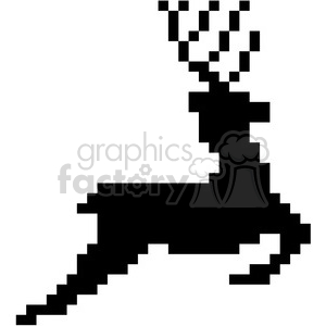 300x300 Bit Black Reindeer Vector Art Clipart Royalty Free Gif