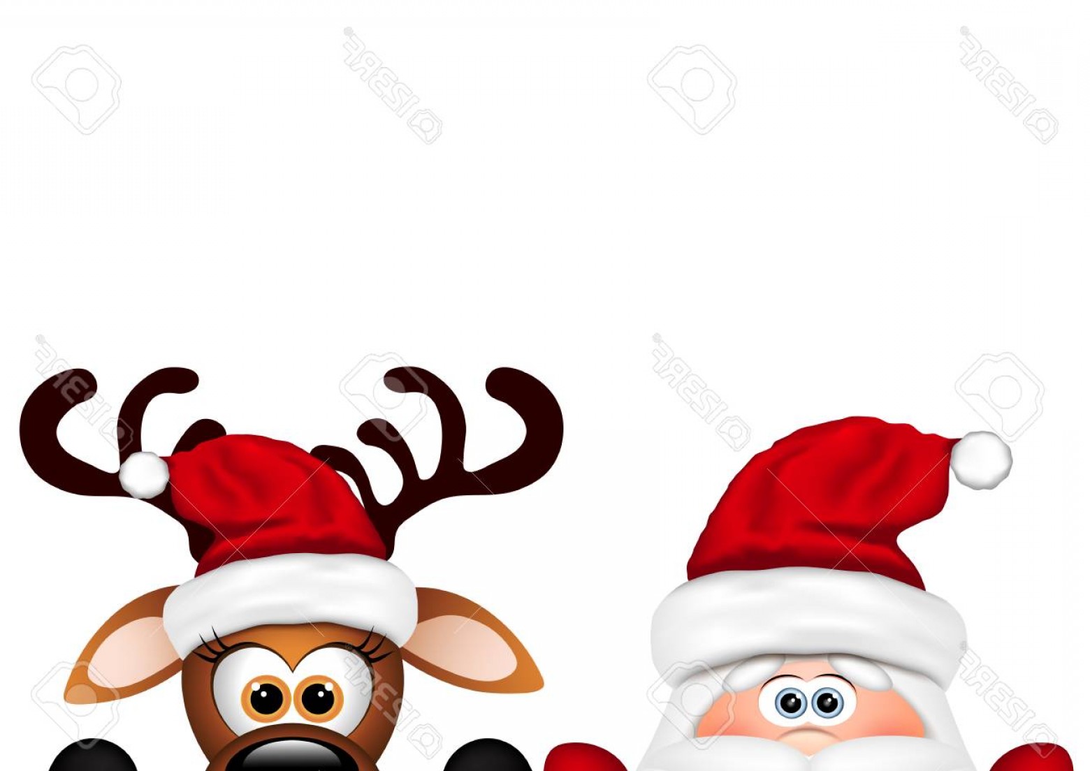 1560x1104 Photostock Vector Christmas Background Funny Santa And Reindeer