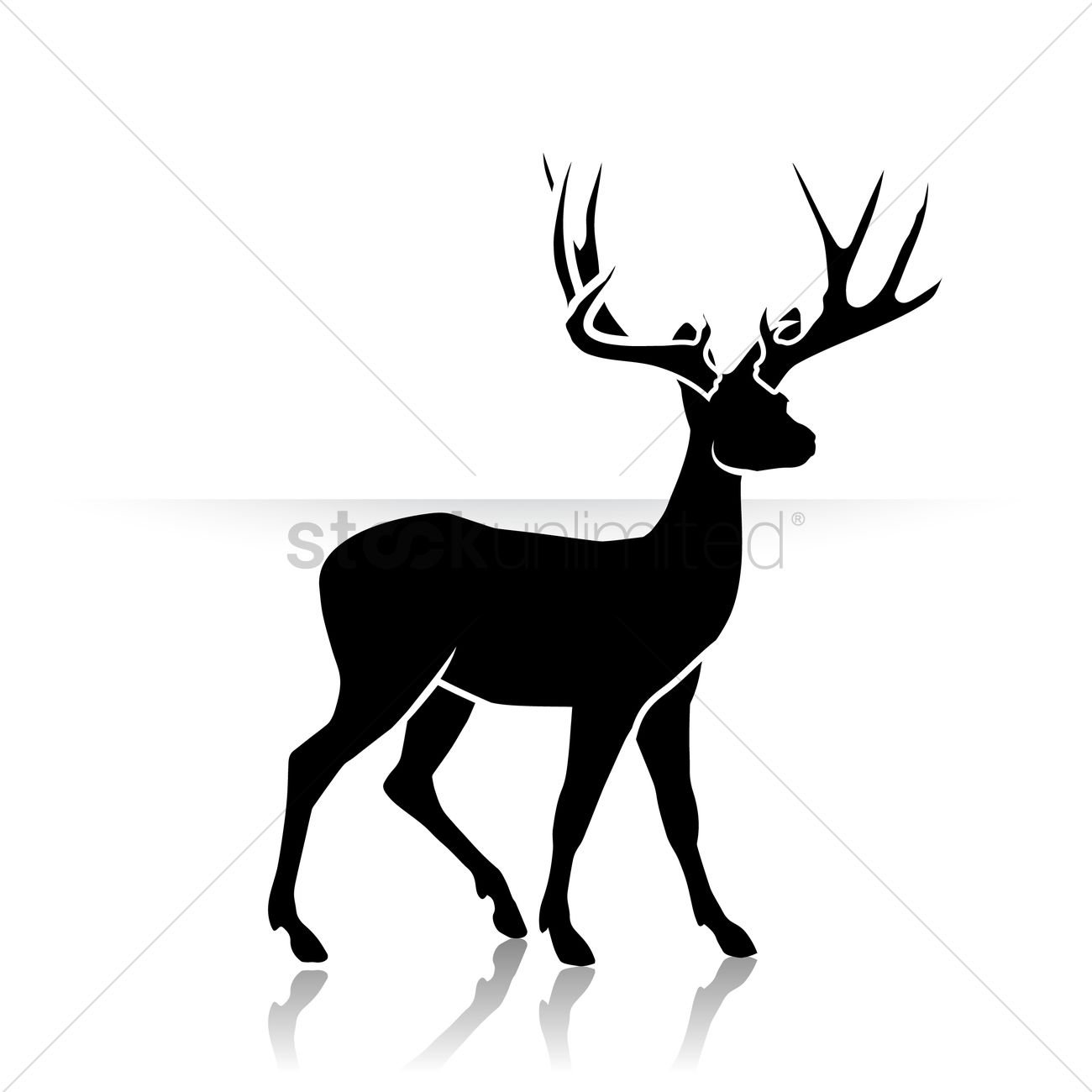 1300x1300 Silhouette Of Reindeer Vector Image