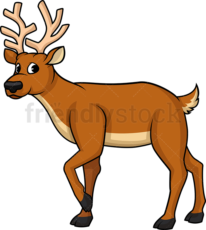 717x798 Wild Reindeer Cartoon Clipart Vector