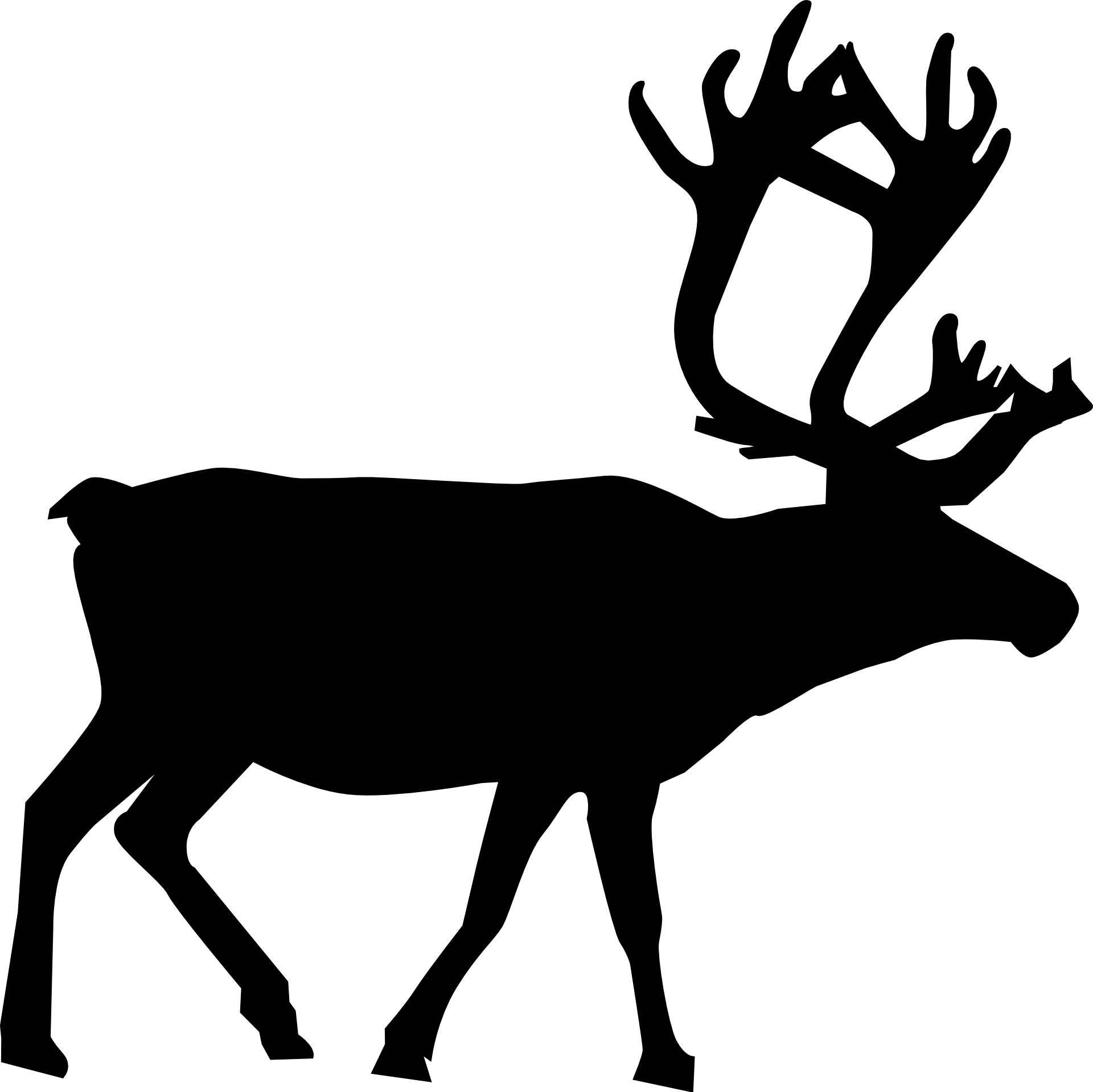 1920x1919 Animal Silhouette, Reindeer Vector Free Vector, Icons