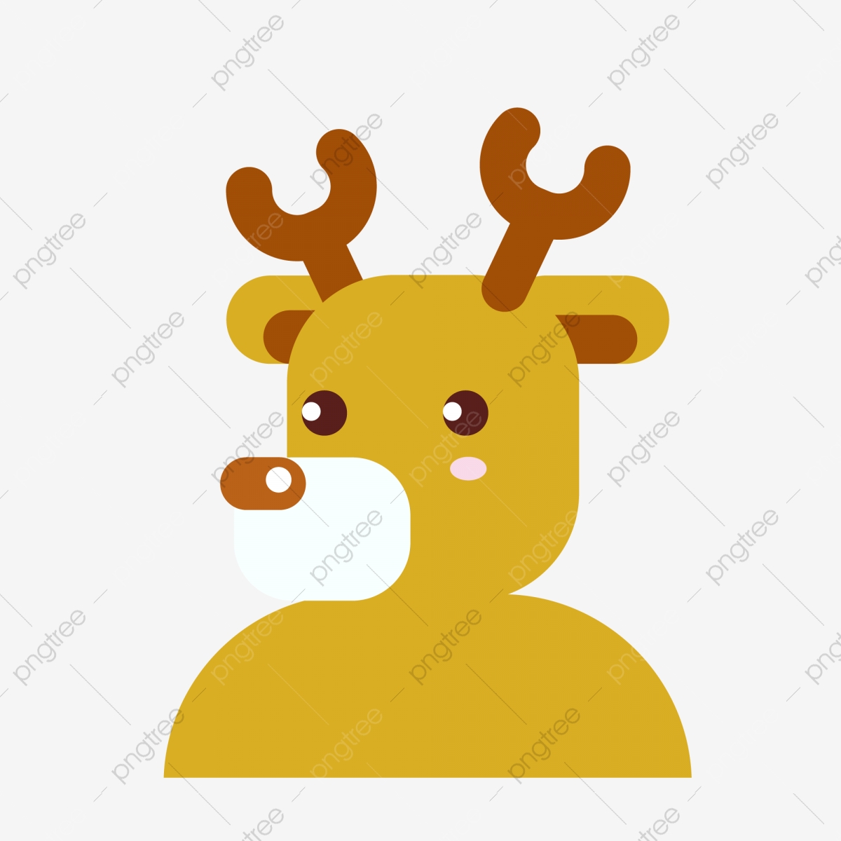 1200x1200 Cartoon Christmas Reindeer Vector Material Blink, Cartoon Vector