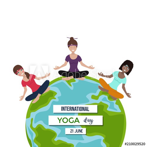 500x500 International Yoga Day Team, Girls, Meditation, Yoga Outside