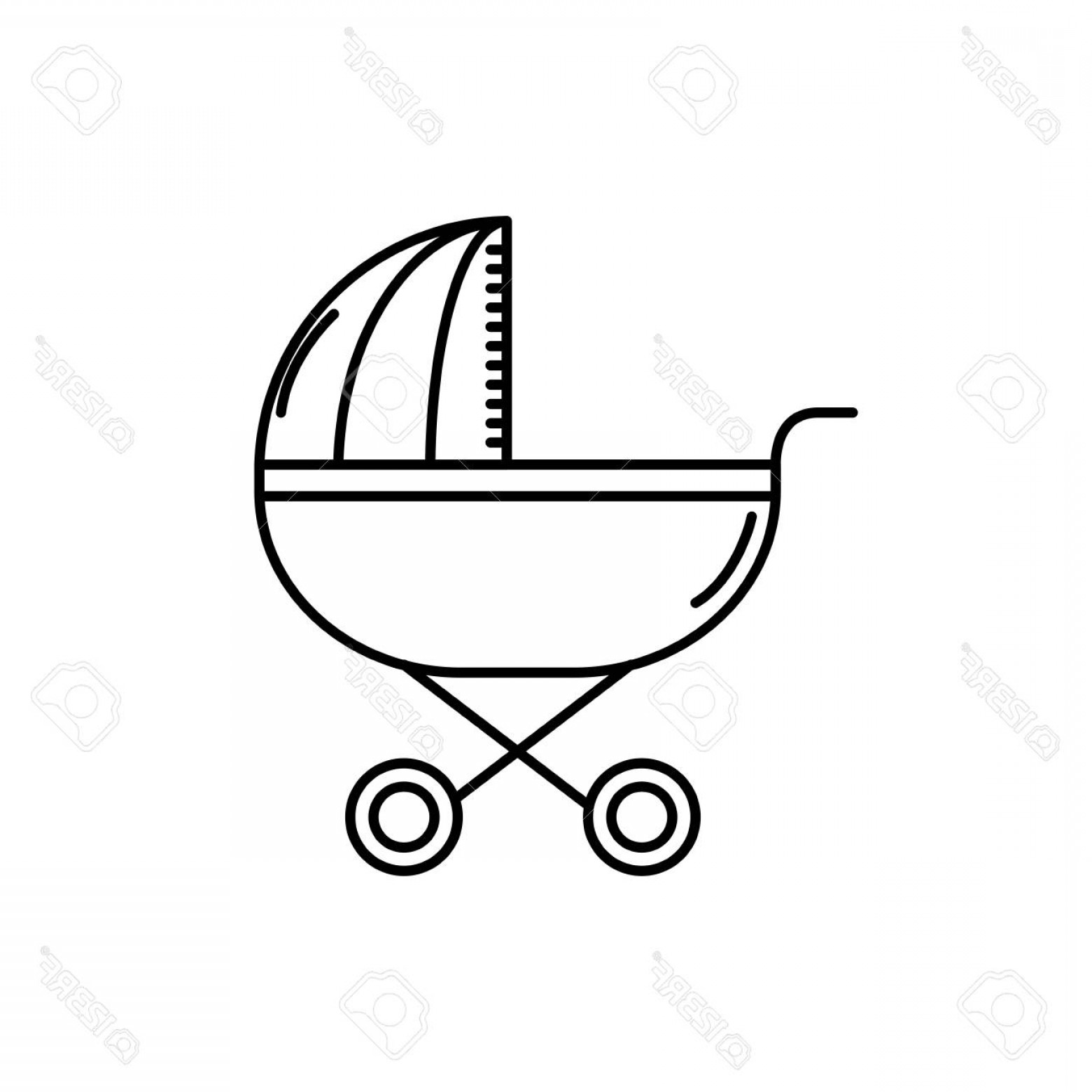 1560x1560 Photostock Vector Line Baby Stroller Tool To Baby Relax Vector