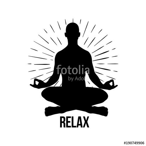 500x500 Relax Vector Meditation Man Yoga Pose Silhouette Of Yoga Man