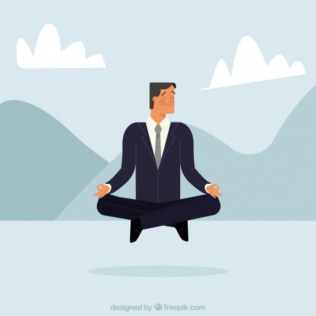 626x626 Relaxed Businessman Meditating Vector Free Download