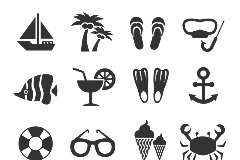 800x533 Summer Vacation, Sea Beach Relax Vector Icons