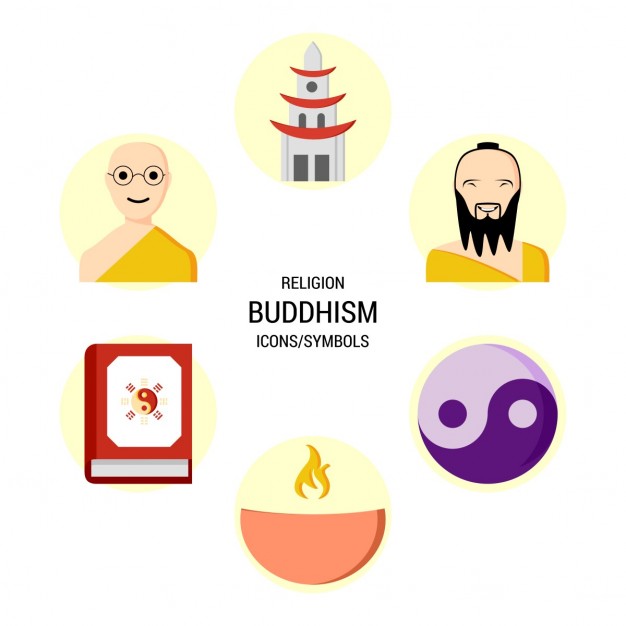 626x626 Icons, Buddhist Religion Vector Free Download