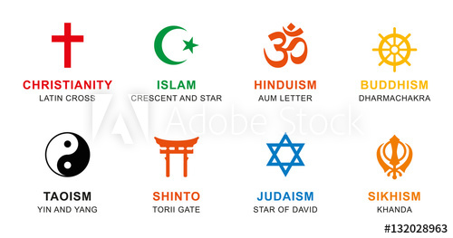 500x263 World Religion Symbols Colored Signs Of Major Religious Groups