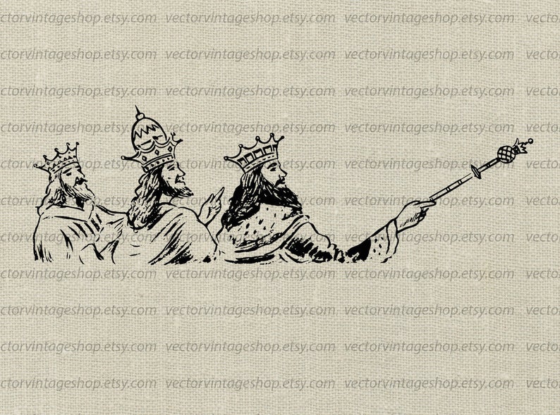 794x589 Christmas Vector Graphic Three Kins Clip Art Instant Etsy