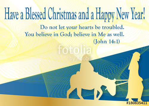 500x357 Religious Christmas Card With The Traditional Wish Marry