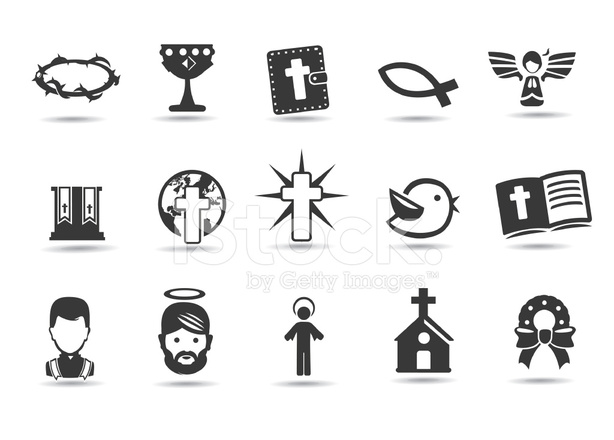 614x440 Christmas Religious Symbols Stock Vector