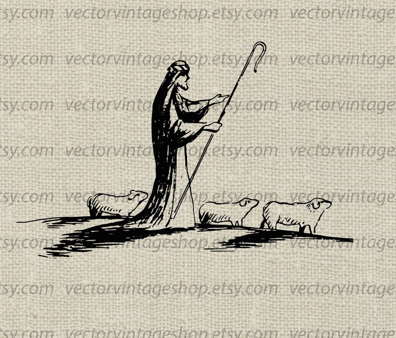 794x678 Christmas Shepherd Vector Graphic Christian Clip Art Instant Etsy