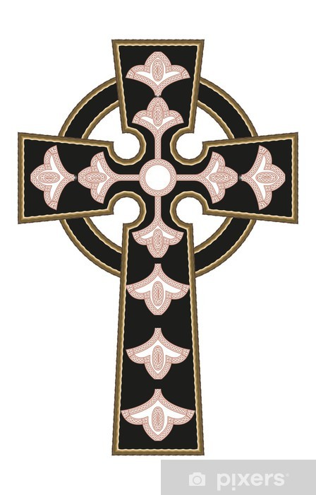 448x700 Ornate Christian Cross Vector Wall Mural We Live To Change