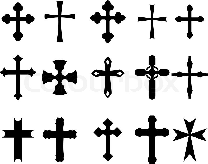 800x631 Set Of Religious Cross Symbols Stock Vector Colourbox