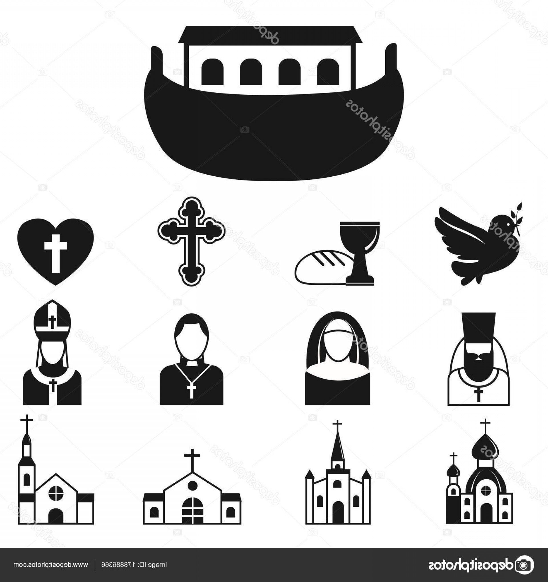 1920x2040 Stock Illustration Christianity Religion Flat Icons Vector