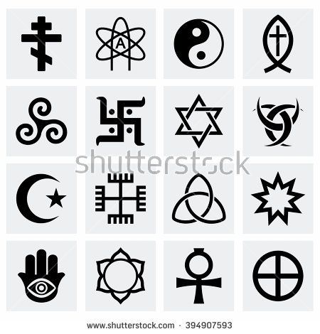 450x470 Vector Religious Symbols Icon Set Ink In Celtic Symbols