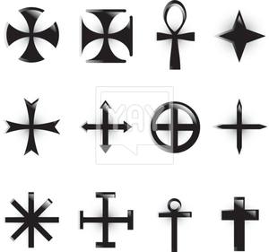 300x281 Set Crosses Vector Various Religious Symbols Vector