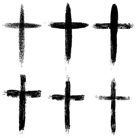 450x450 Set Of The Hand Drawn Grunge Crosses Religious Symbols Vector
